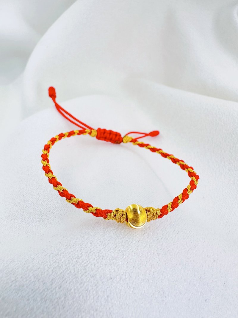 Shining Star_Gold 9999_Gold Jewelry_Gold_Pure Gold_Lucky_Shining Ball_Knitted Bracelet_Gift - Bracelets - 24K Gold 