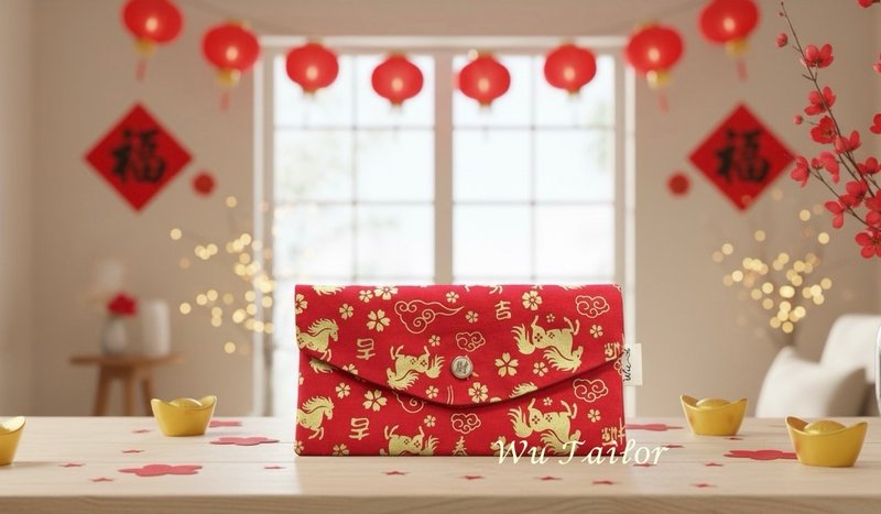 2026 Year of the Horse Red Envelope Bag - Chinese New Year - Other Man-Made Fibers Red