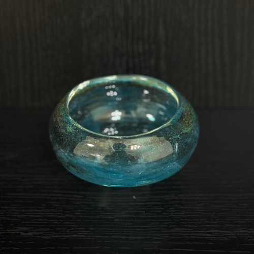 C.C.C. Glass Works 玻璃碗淺藍紫黃六角足