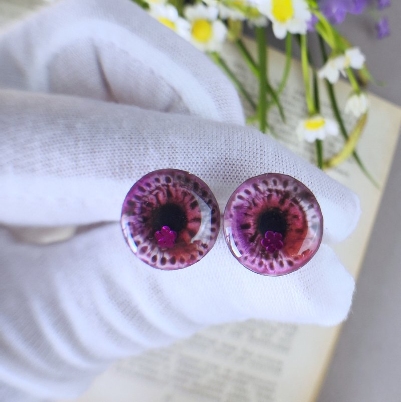 Pink-purple 3D Eye chips 14mm, doll Eye chips for Custom Blythe - 公仔/玩偶 - 樹脂 