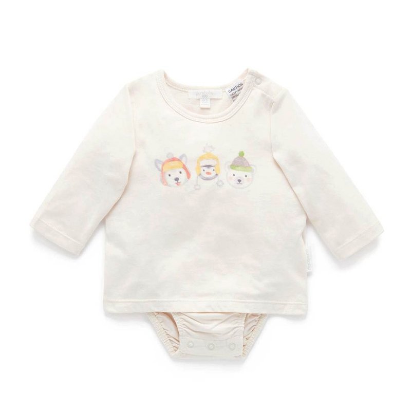 澳洲Purebaby有機棉嬰兒包屁衣/新生兒 連身衣 北極動物 - 包屁衣/連身衣 - 棉．麻 