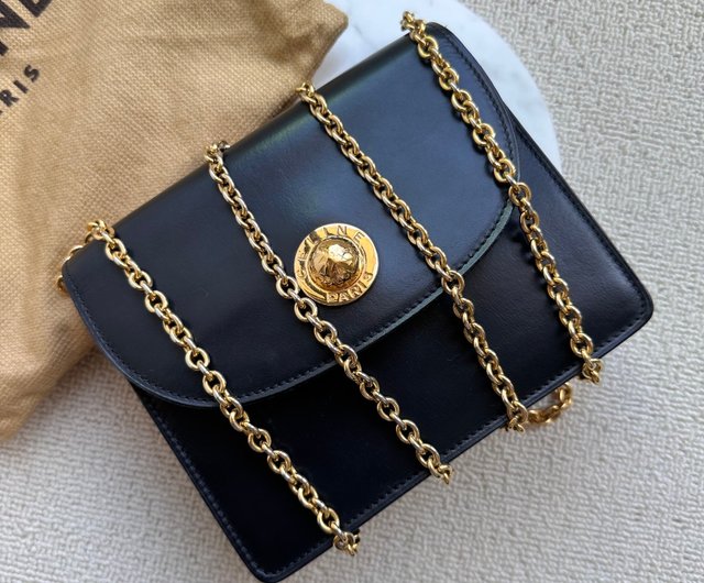 Rare second-hand bag Celine Vintage black planet chain small