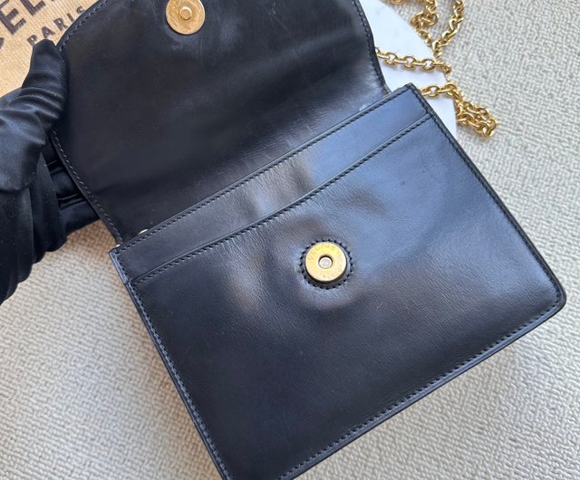 Rare second-hand bag Celine Vintage black planet chain small
