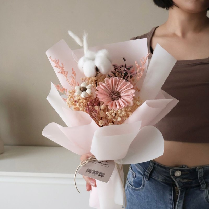 畢業花束 粉色系 太陽花花束 向日葵 生日 畢業禮物 老師禮物 - 乾燥花/永生花 - 植物．花 多色