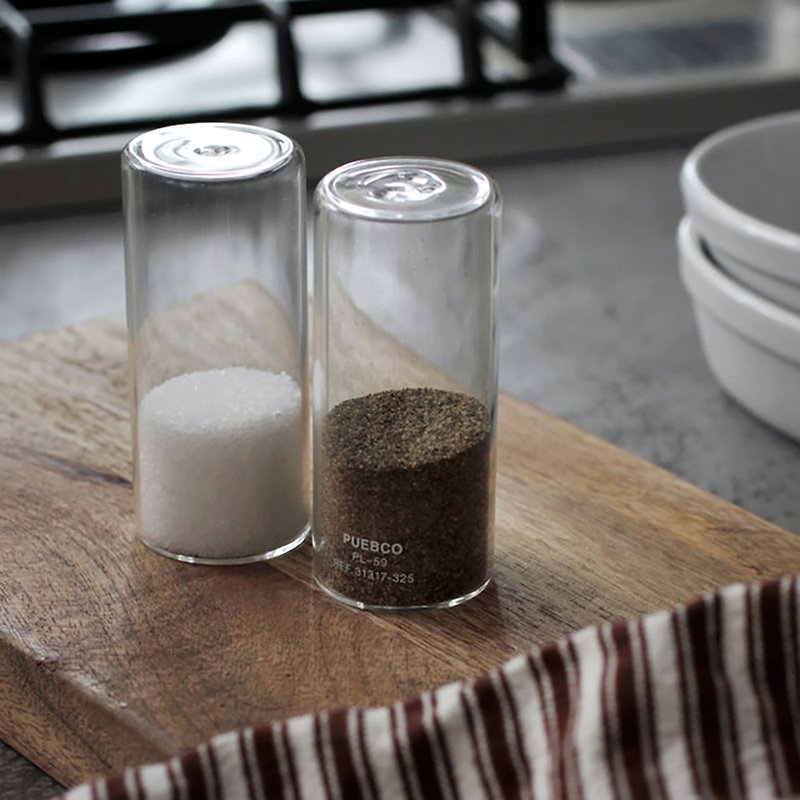 SALT & PEPPER SHAKER SET Glass Pepper Salt Shaker Set - Food Storage - Glass Transparent