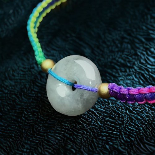 瓔珞珠寶盒 E.L.Jewelry Box 冰種飄烏雞翡翠平安編織手鍊 | 天然緬甸玉翡翠A貨