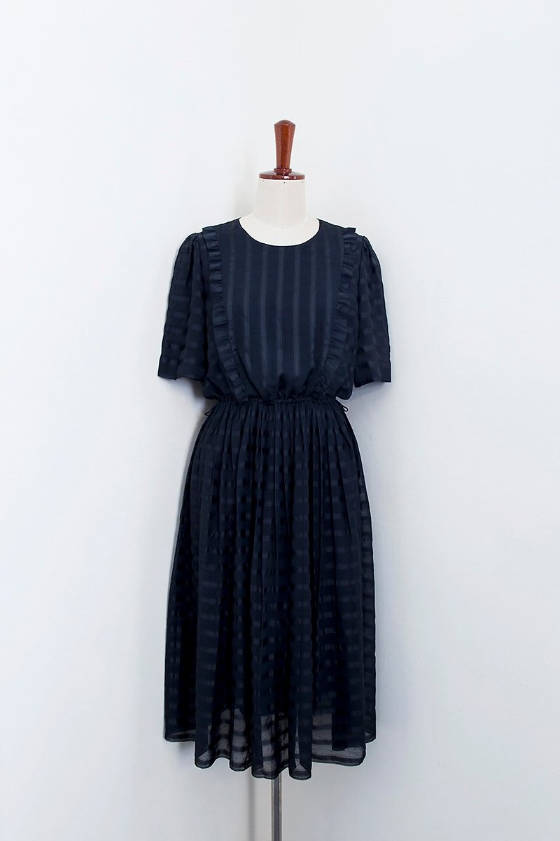 Banana Flyin Vintage :: Vintage Old Black Short Sleeve Dress - One Piece Dresses - Other Materials 