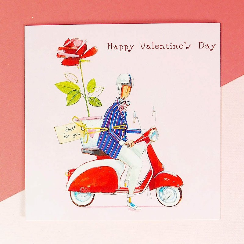 Boyfriend to send flowers to you [Valentine's Day card] - Cards & Postcards - Paper Pink