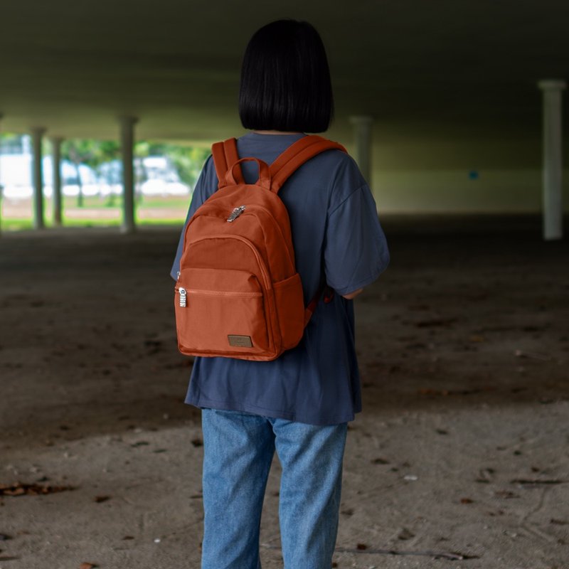 Multi-compartment water-repellent backpack-6390-25-multiple colors available - Backpacks - Nylon Orange