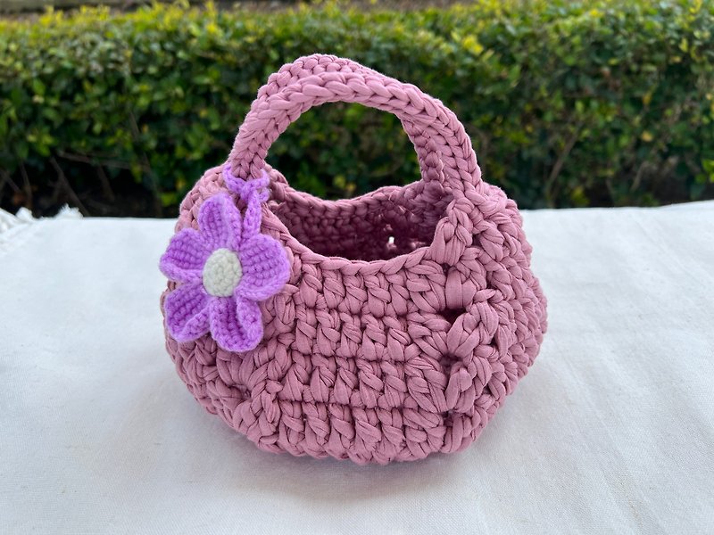 RM hand-woven pumpkin bag - Handbags & Totes - Cotton & Hemp Pink