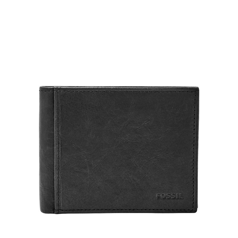 FOSSIL Ingram Leather Belt Flipping Document RFID Wallet Male-Black ML3784001