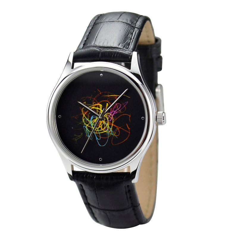 Scribbled  Watch - Unisex - Free shipping - นาฬิกาผู้หญิง - โลหะ หลากหลายสี