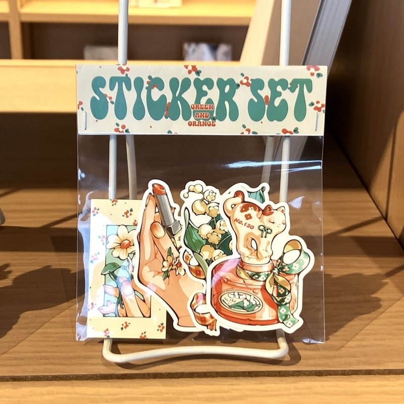 先着でステッカープレゼント! 日菜乃ステッカーセット5_orange×green - 貼紙 - 紙 多色