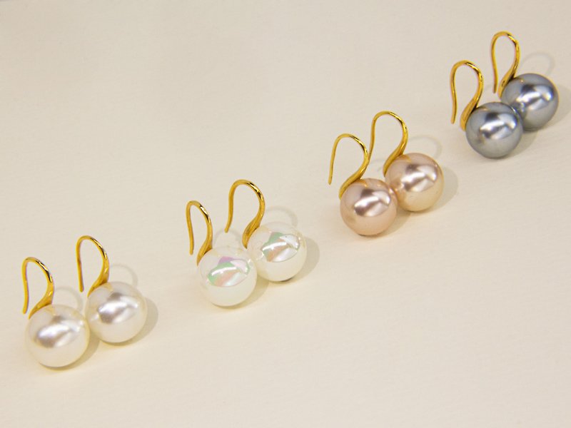 Pearl Gold Earrings | Hypoallergenic Pearl Earrings | Colored Pearl Jewellery - Earrings & Clip-ons - Other Metals 