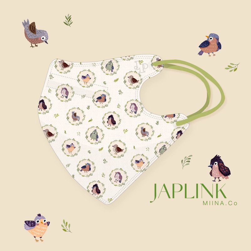 【標準】JAPLINK HEPA 高科技水駐極 立體醫療口罩-麻雀吱吱 - 口罩/口罩收納套 - 聚酯纖維 金色
