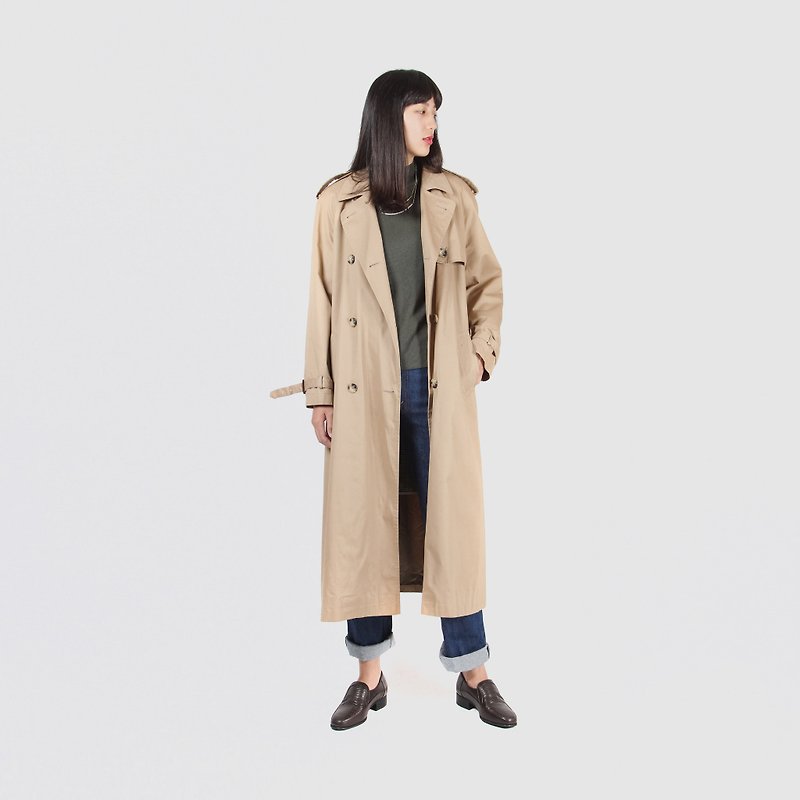 [Egg plant vintage] butter toast loose long version of the ancient windbreaker - Women's Blazers & Trench Coats - Cotton & Hemp 