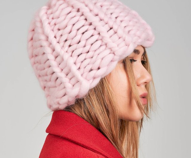 Hat made of merino yarn. Light pink color - 設計館MacAlice 帽子