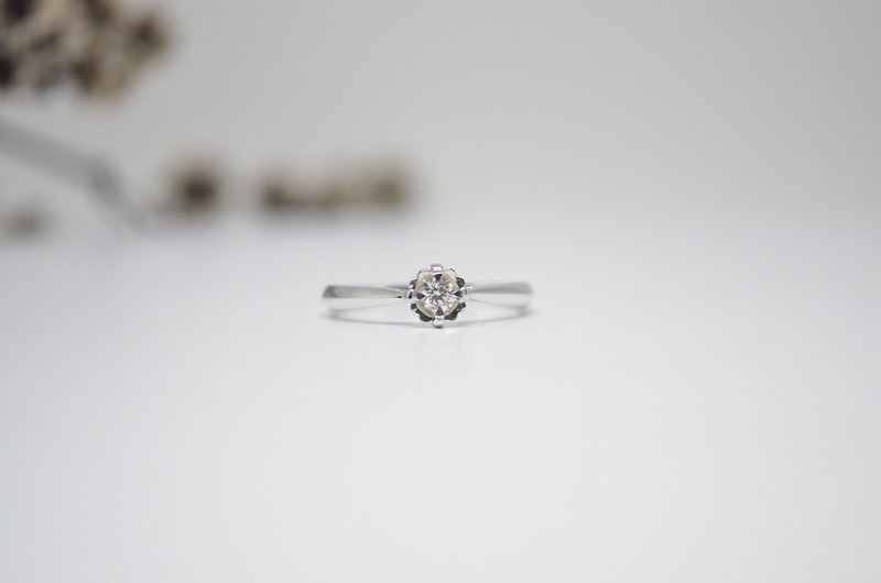 真鑽系列10分鑽石花托美 戒指 - 戒指 - 貴金屬 銀色