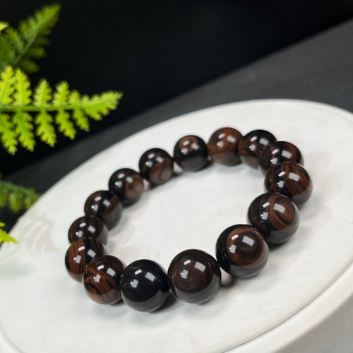WANZAMGOK 高品質墨西哥金絲紅曜石手串14mm玉化千層顆顆帶眼激情解壓能量