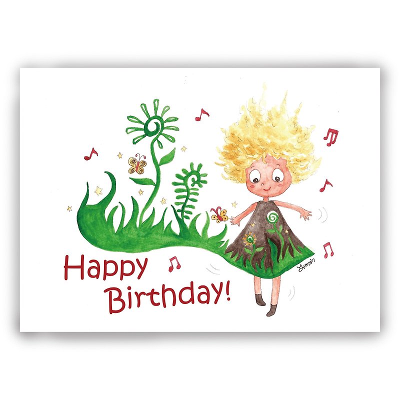 Hand-painted illustration universal card/birthday card/postcard/card/illustration card--birthday dance - Cards & Postcards - Paper 