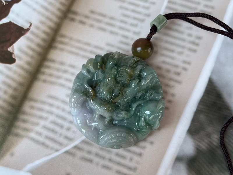 福祿壽三彩翡翠龍牌 - 其他 - 玉石 綠色