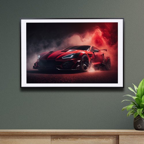 硬石製畫 Ins Design 低吼 跑車裝飾畫/臺灣實木掛畫/黑/金/原木/咖啡色/有框畫/無框畫