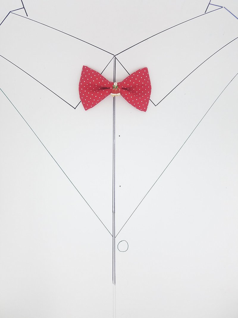 Red dot Christmas theme series bow tie - Ties & Tie Clips - Cotton & Hemp Red