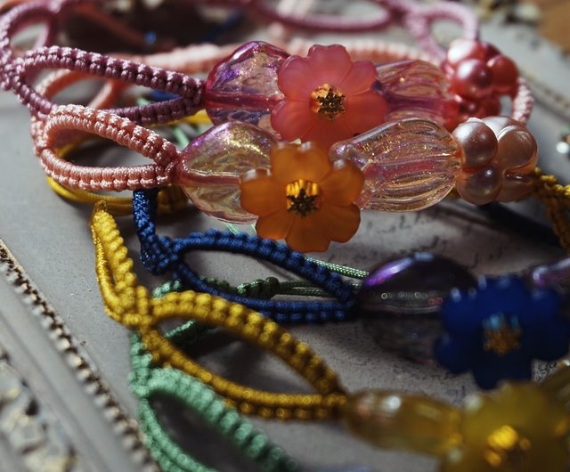 キューバ　サンチアゴ・デ・クーバ 修道院 ヴィンテージビーズブレスレット ブルー キューバ サンチアゴ・デ・クーバ 修道院 ヴィンテージビーズ