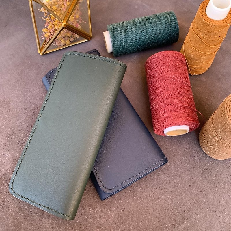 6-card long wallet long wallet handmade leather goods hand-stitched leather - Wallets - Genuine Leather 