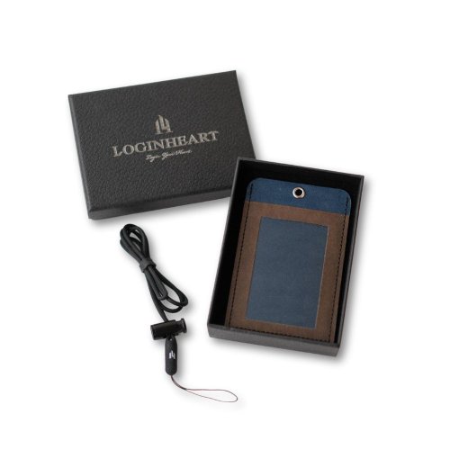 LOGINHEART 免取卡正面感應證件套 摩卡藍 正面直接感應 其他夾層票卡不幹擾