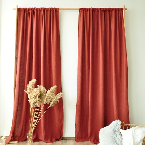 True Things Redwood regular and blackout linen curtains / Custom curtains / 2 panels