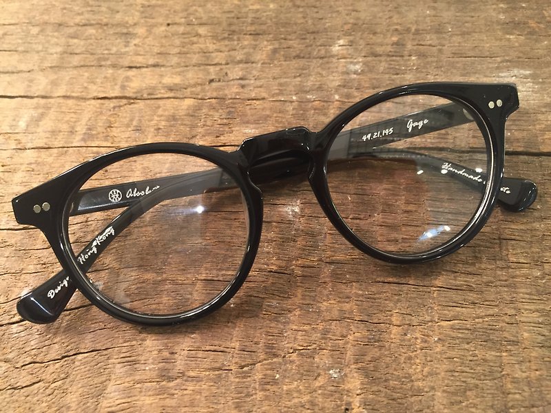 Absolute Vintage - Gage Street Round Frame Box Glasses - Black Black
