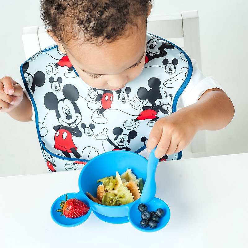 Bumkins 迪士尼寶寶矽膠餐碗組(藍色米奇) - 寶寶/兒童餐具/餐盤 - 其他材質 