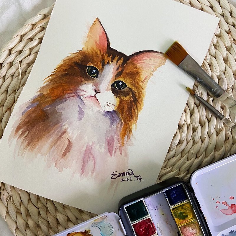 Watercolor hand-painted furry child animal painting [Ximen] - Illustration, Painting & Calligraphy - Other Materials 