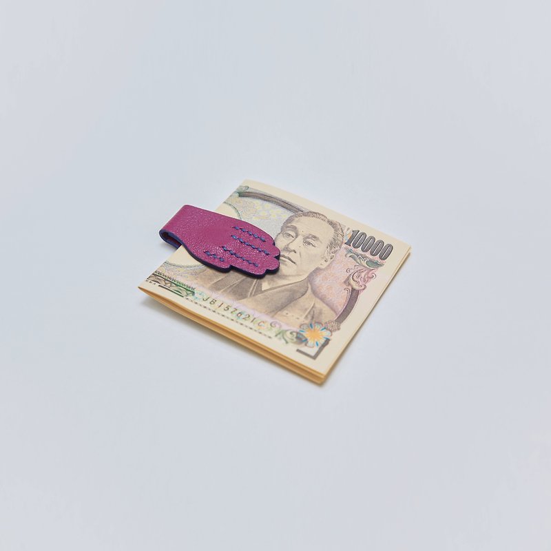 rinLIVING Lifestyle - Leather Money Clip Purple Leather Money Clip Card Holder - Other - Genuine Leather 