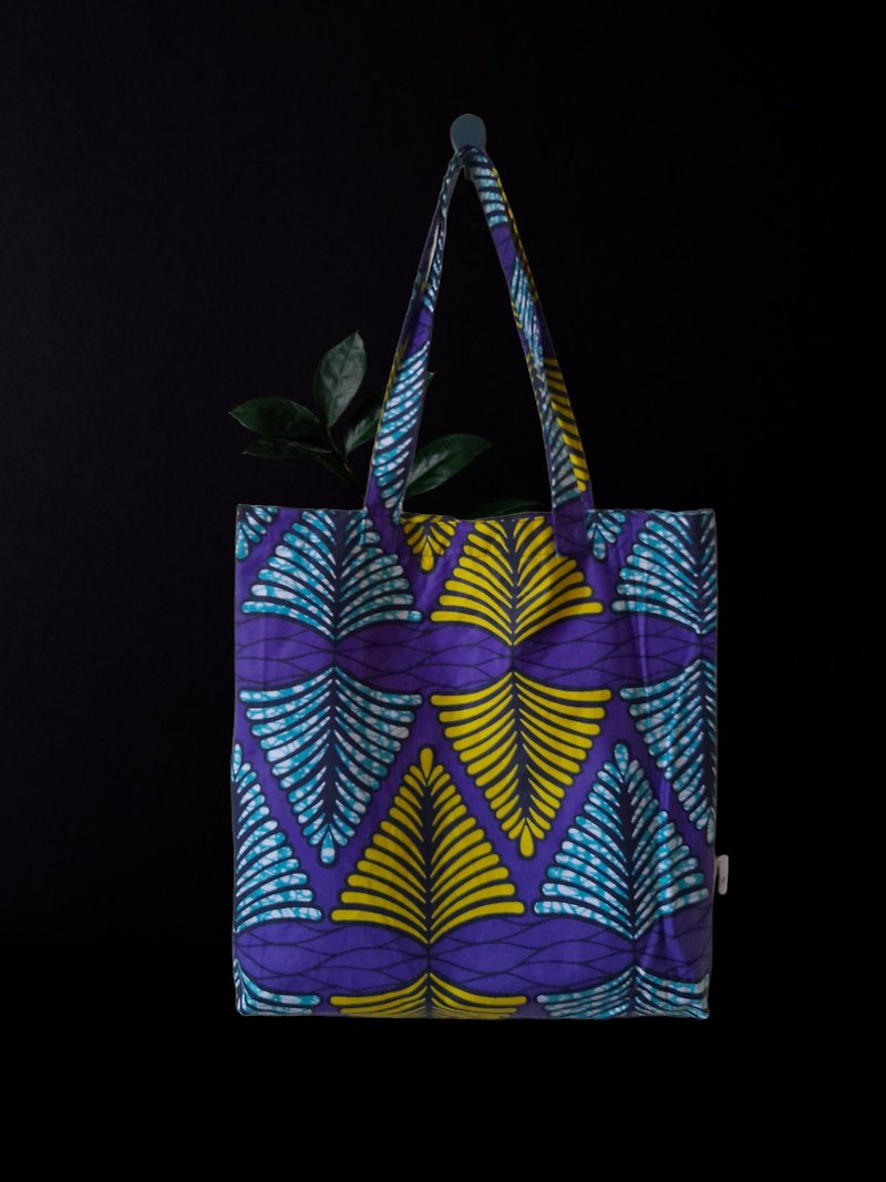 Handmade Summer  African Print Cotton Tote Bag Ankara - Handbags & Totes - Cotton & Hemp Purple