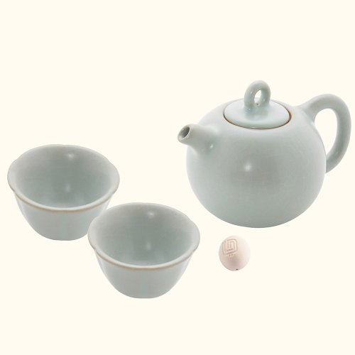 陸寶 LOHAS 陸寶 汝窯 圓珠壺茶組 1壺2杯 茶具組
