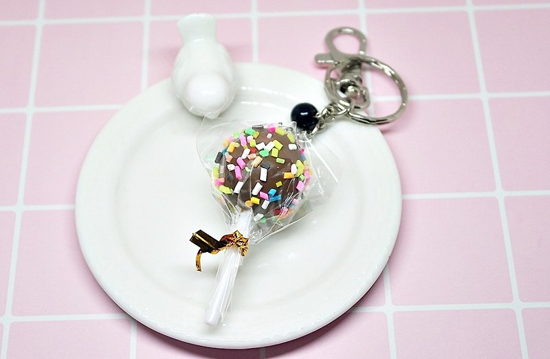 -黏土系列- 巧克力棒棒糖- #鑰匙圈# #包包配件# #仿真# - 鑰匙圈/鎖匙扣 - 黏土 咖啡色