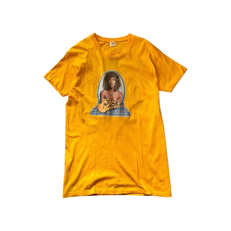 美國古著 70s vintage Peter frampton  樂團人物 T-shirt - 男 T 恤 - 棉．麻 多色