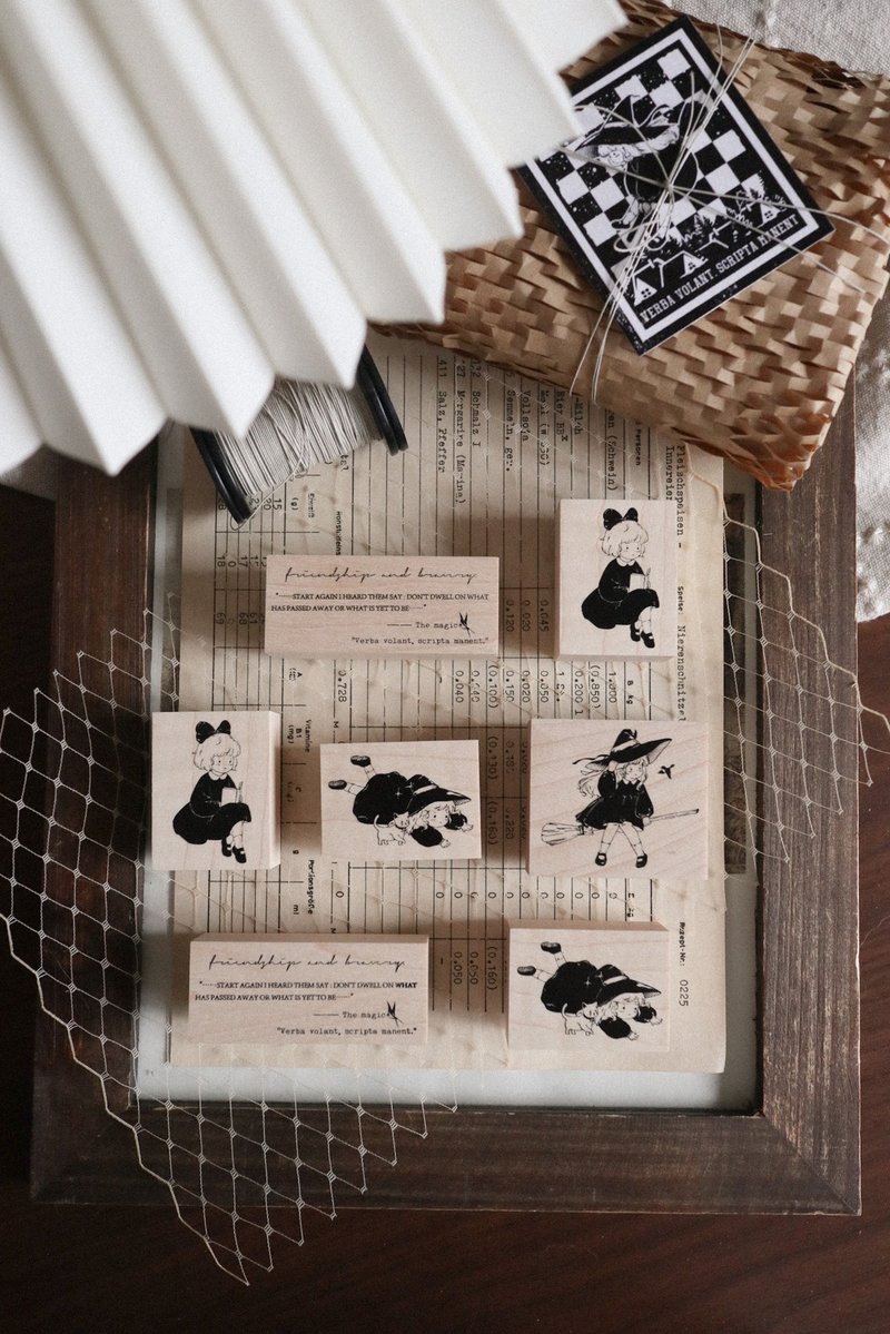 The magic Witch Series Original Wooden Stamp Little Girl - ตราปั๊ม/สแตมป์/หมึก - ยาง 