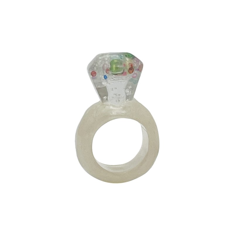 Big Gem Ring (white) - General Rings - Other Materials White