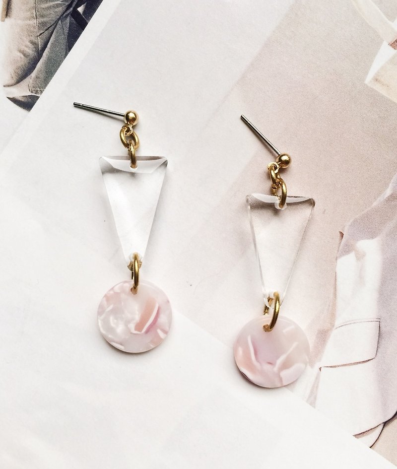 La Don - Earrings - Clear and Thin - Inverted Triangular Ear / Ear clip - Earrings & Clip-ons - Acrylic Transparent