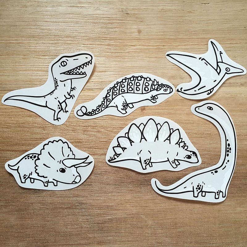 {139}I really like the series of big dinosaurs, transparent stickers - สติกเกอร์ - วัสดุกันนำ้ สีใส