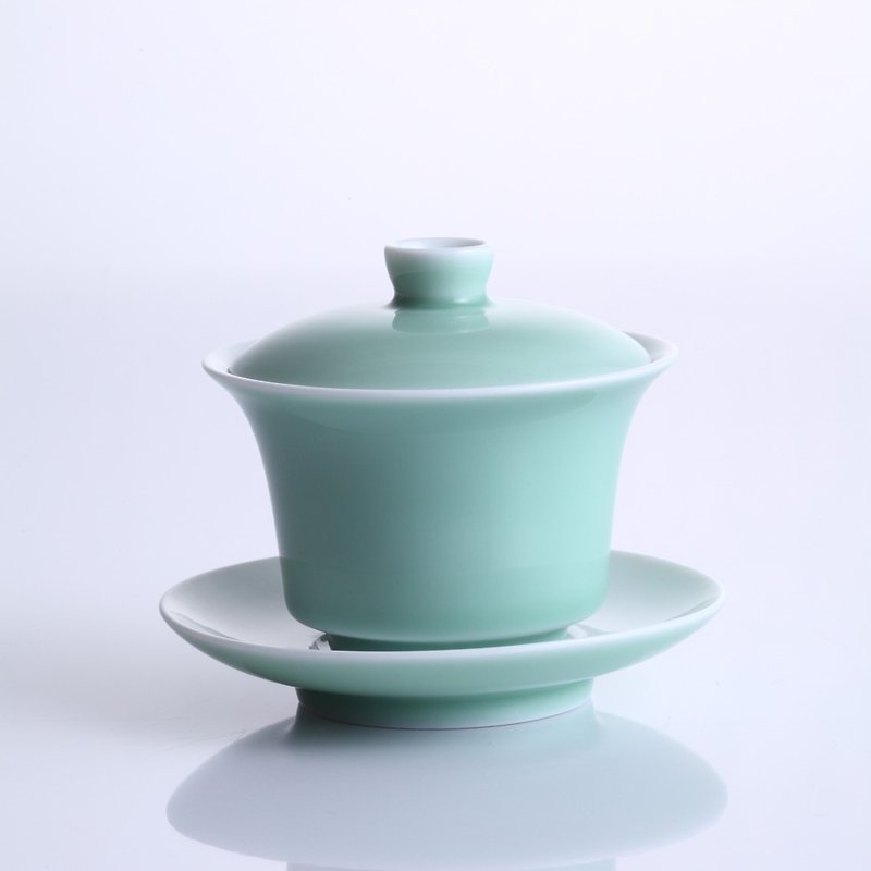 [Lightly tasteful] beans green cover cup ● tea utensils - Teapots & Teacups - Porcelain 