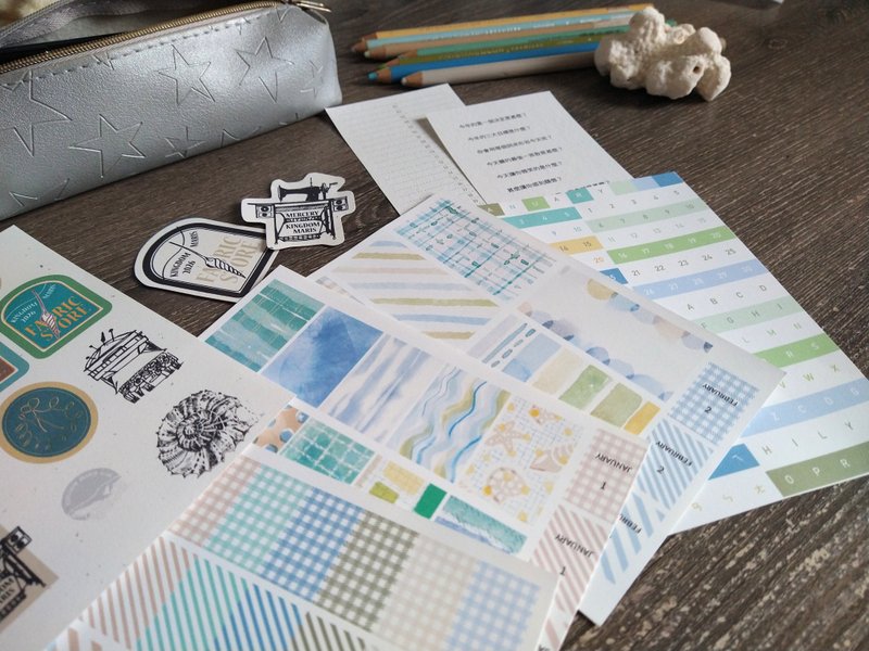 海の国 テーマステッカーパック - ステッカー・シール - 紙 ブルー