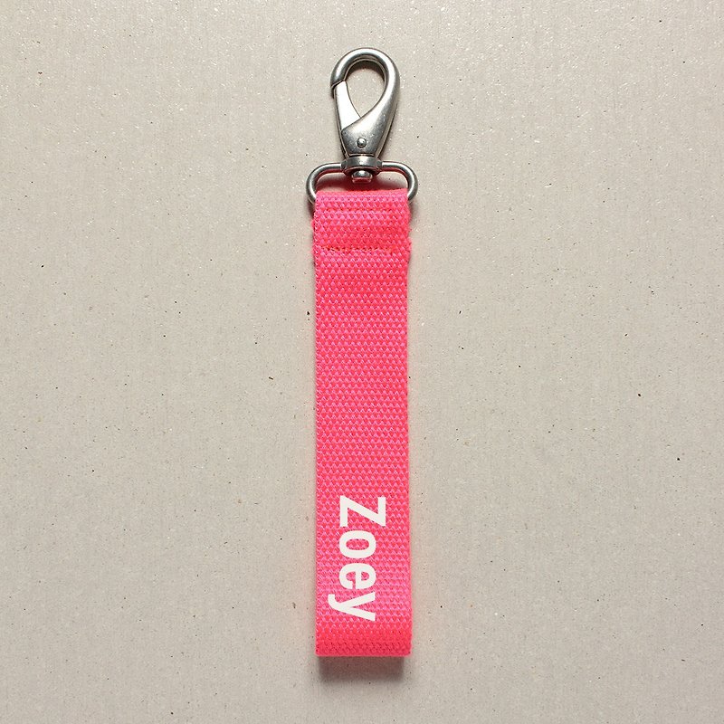 17 color optional custom text spectrum key ring three words color choose your lucky color fluorescent pink - Keychains - Polyester Pink