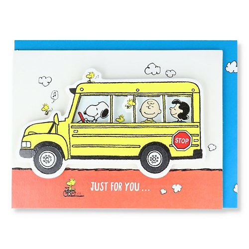 205剪刀石頭紙 史努比公車【Hallmark-Snoopy立體卡片 JP多用途】