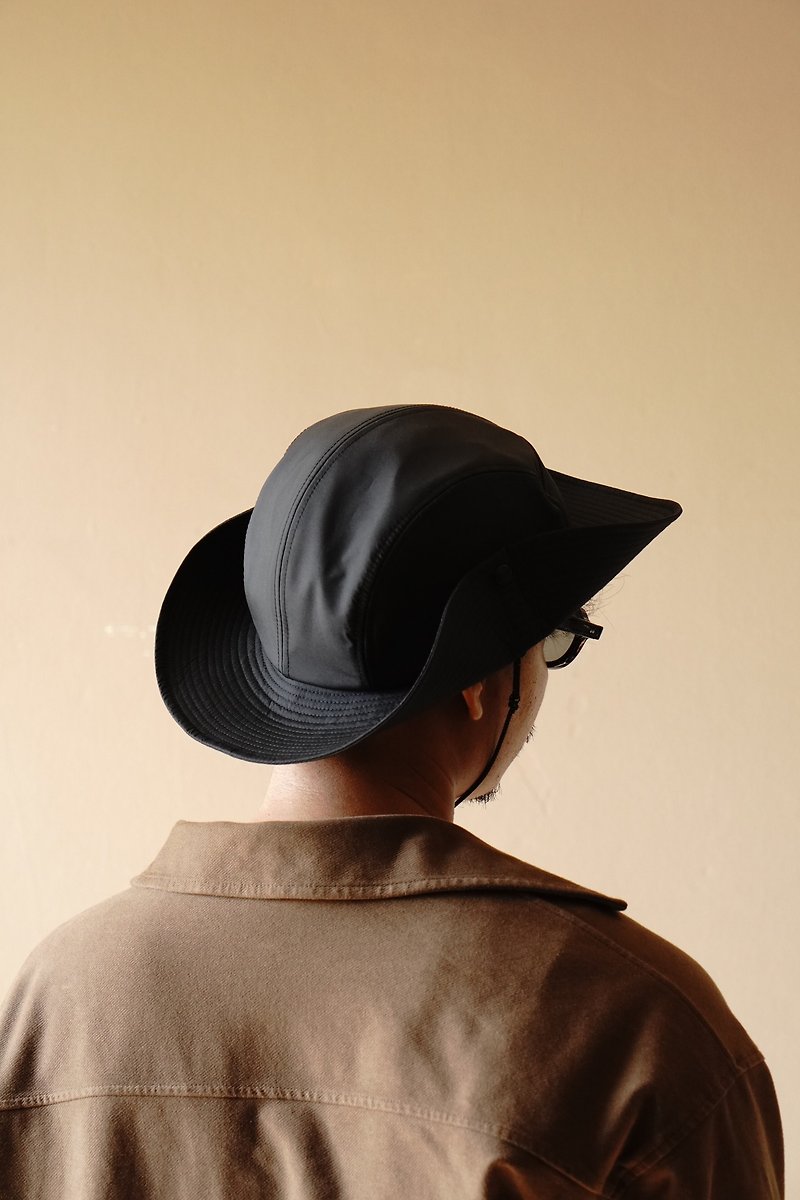 ナイロンサファリハット - 帽子 - 防水素材 ブラック
