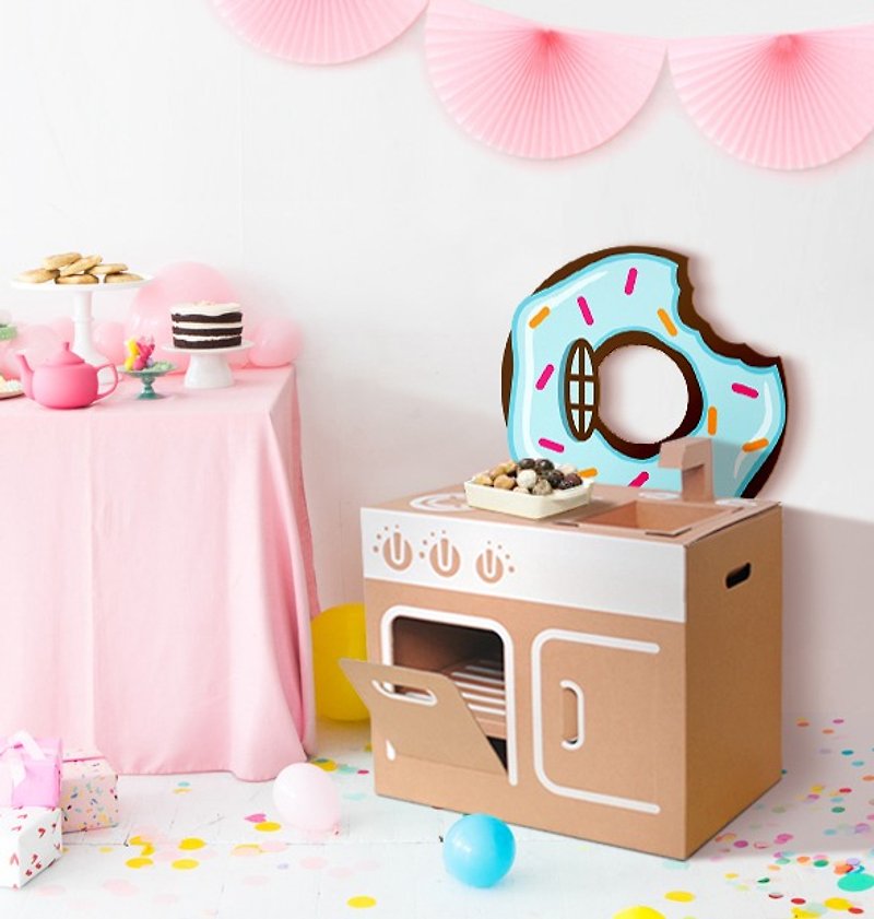 Mini kitchen (with donut backing stickers) play home wine fun creative gifts green toys - Kids' Toys - Paper Khaki