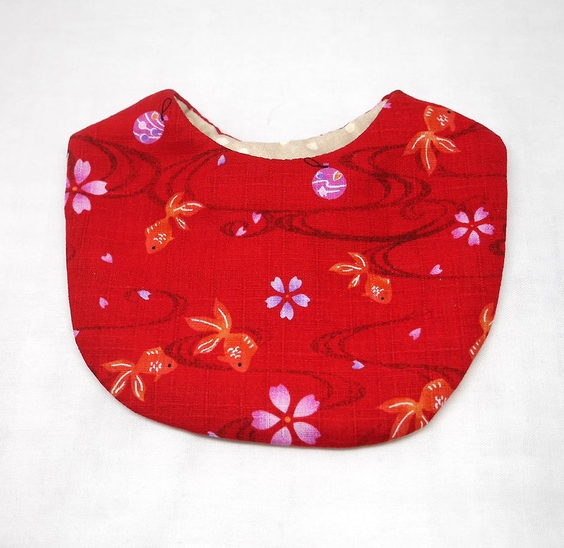 Japanese Handmade Baby Bib / Goldfish - Bibs - Cotton & Hemp Red